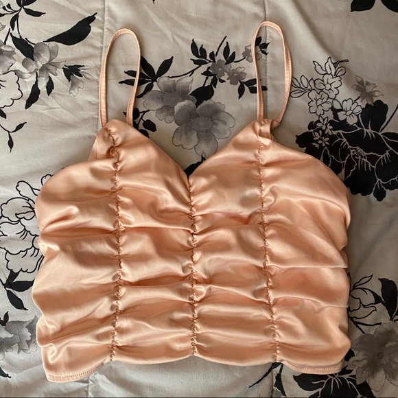Forever 21 Tops - Pink Satin Crop Top